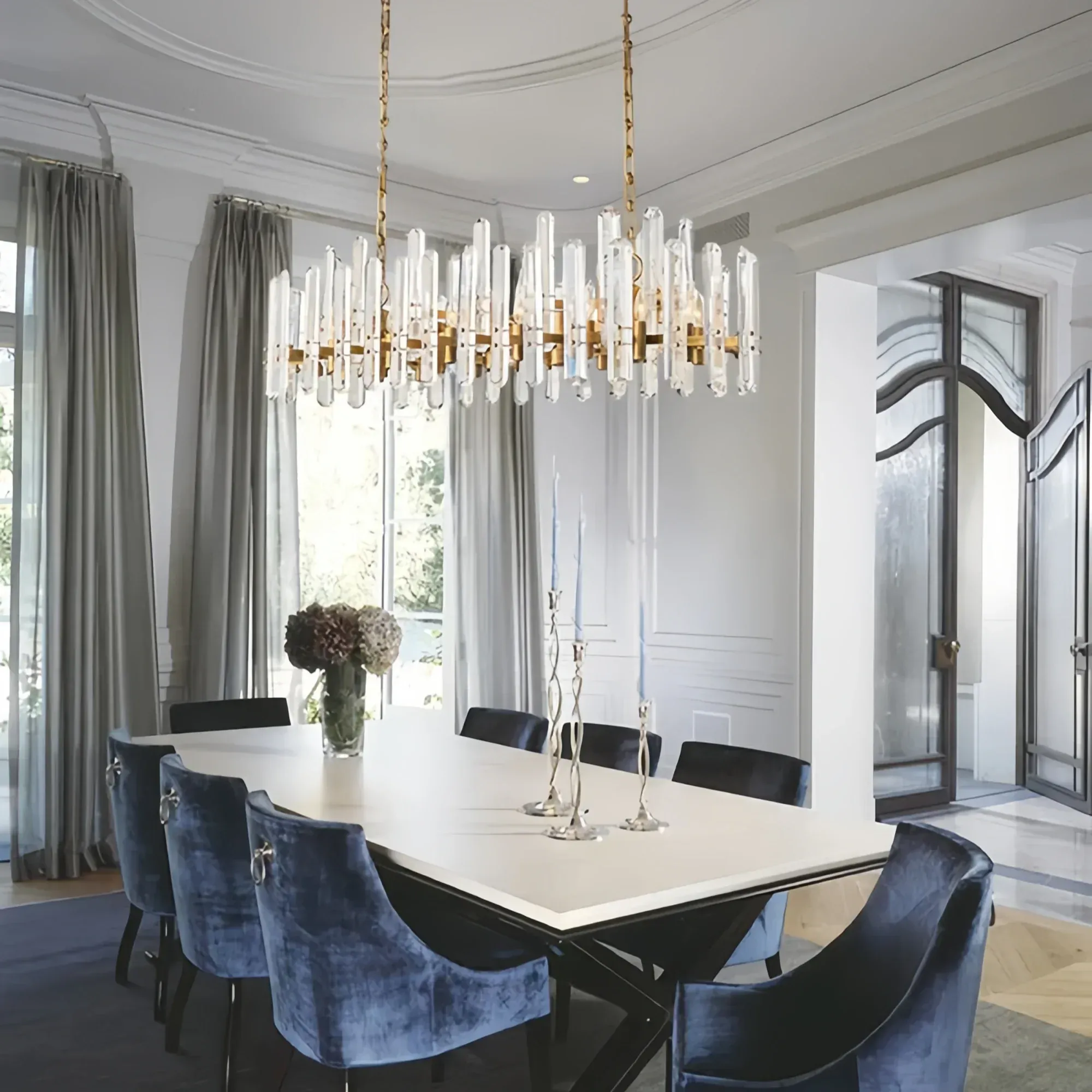 Bonington Crystal Rectangle Chandelier 54'' 72''-