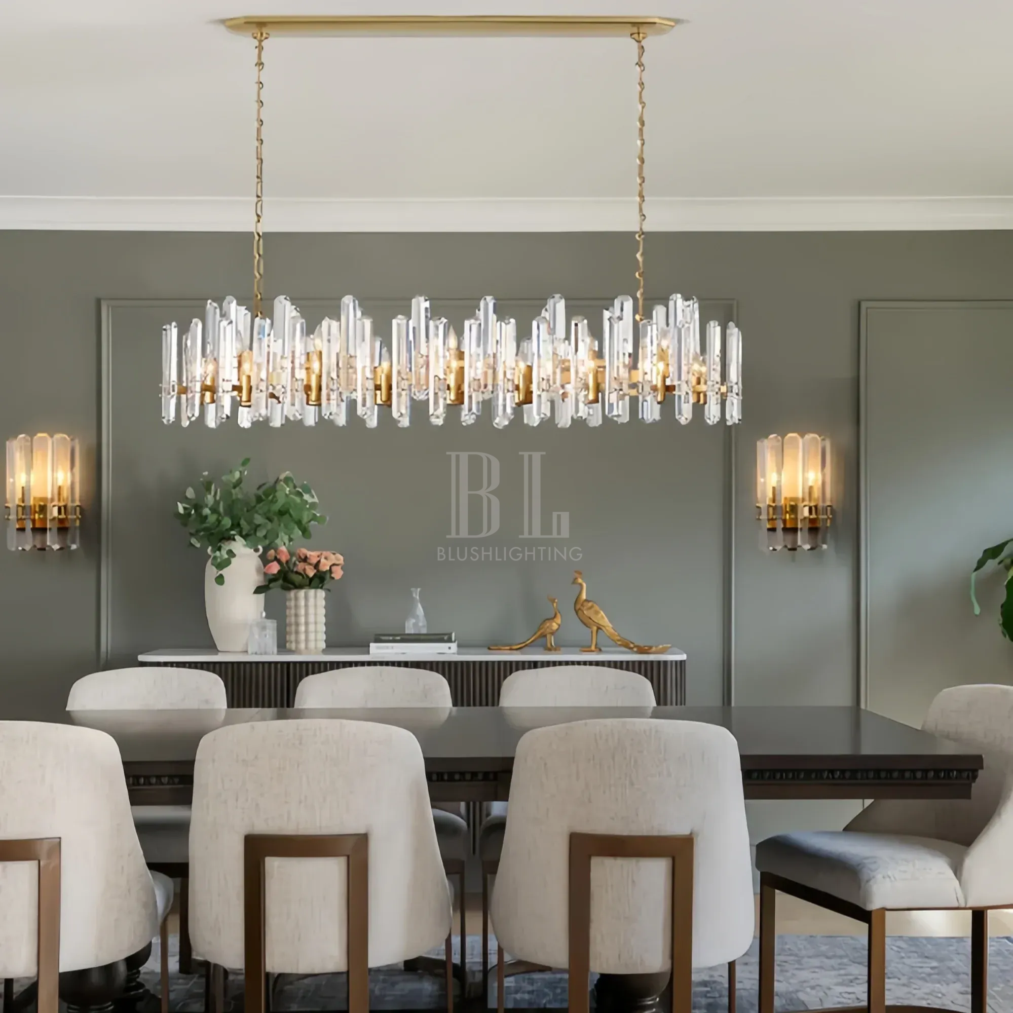 Bonington Crystal Rectangle Chandelier 54'' 72''-