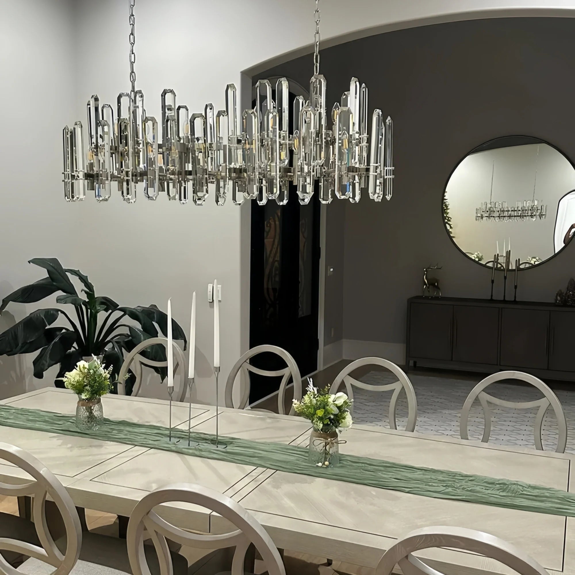 Bonington Crystal Rectangle Chandelier 54'' 72''-