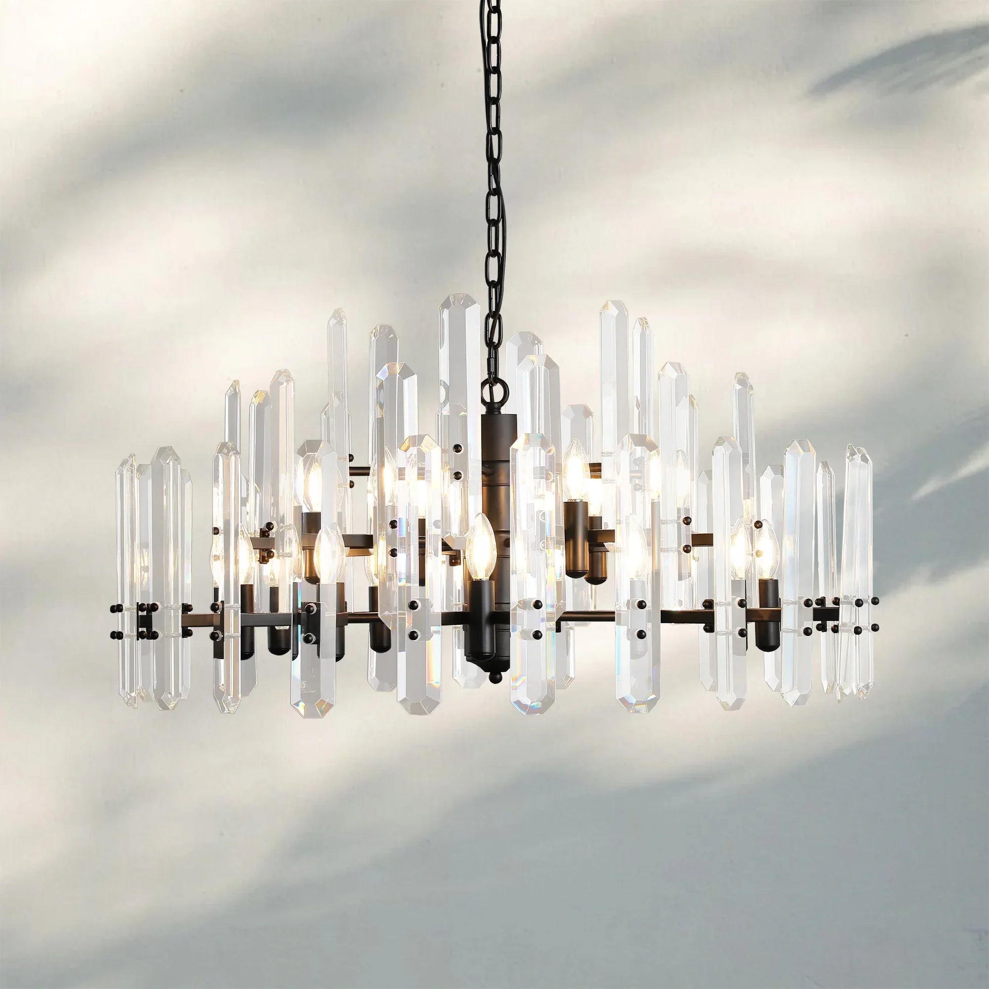 Bonington Crystal Round Chandelier 24'' 36'' 48''-