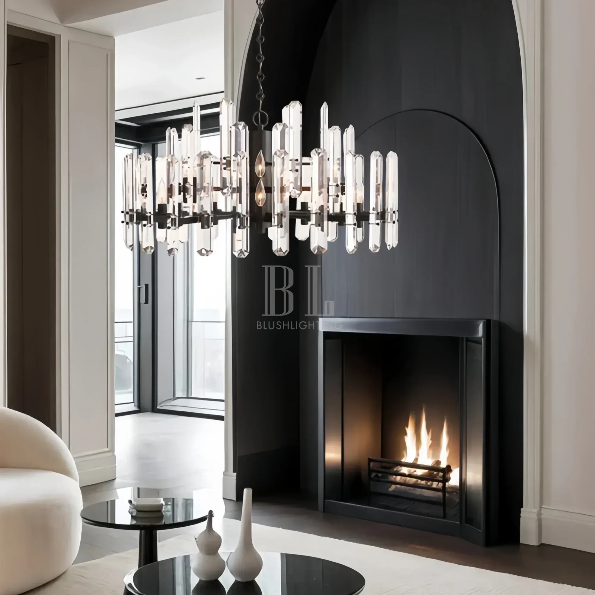 Bonington Crystal Round Chandelier 24'' 36'' 48''-