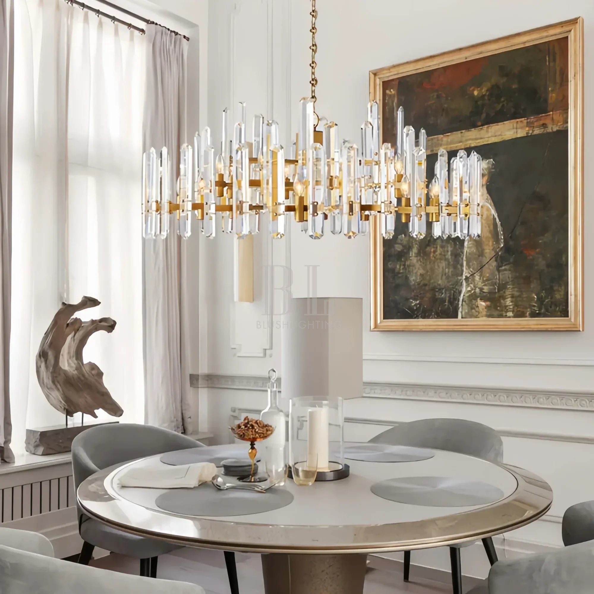 Bonington Crystal Round Chandelier 24'' 36'' 48''-