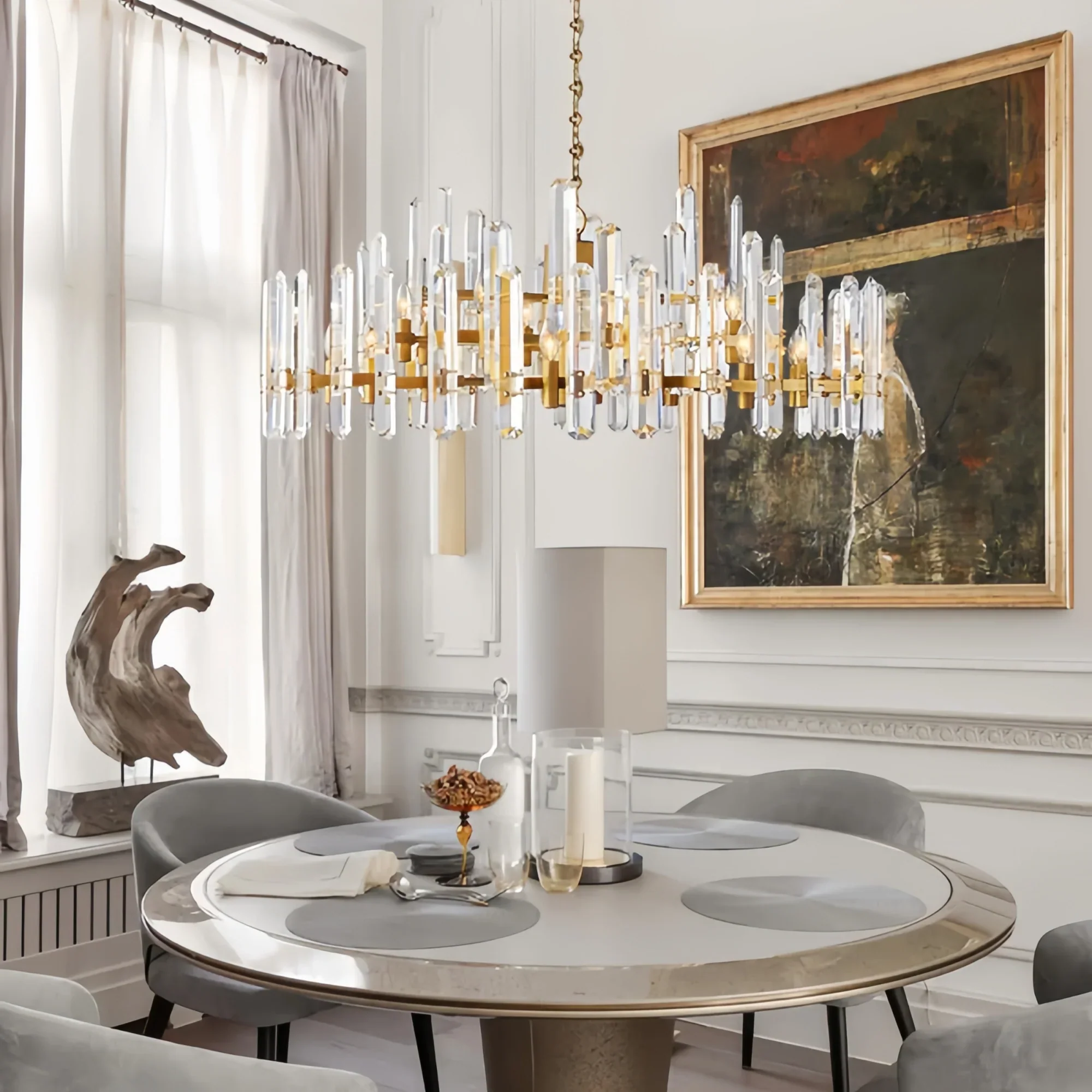 Bonington Crystal Round Chandelier 24'' 36'' 48''-