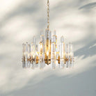 Bonington Crystal Round Chandelier 24'' 36'' 48''-24''-Lacquered Burnished Brass-