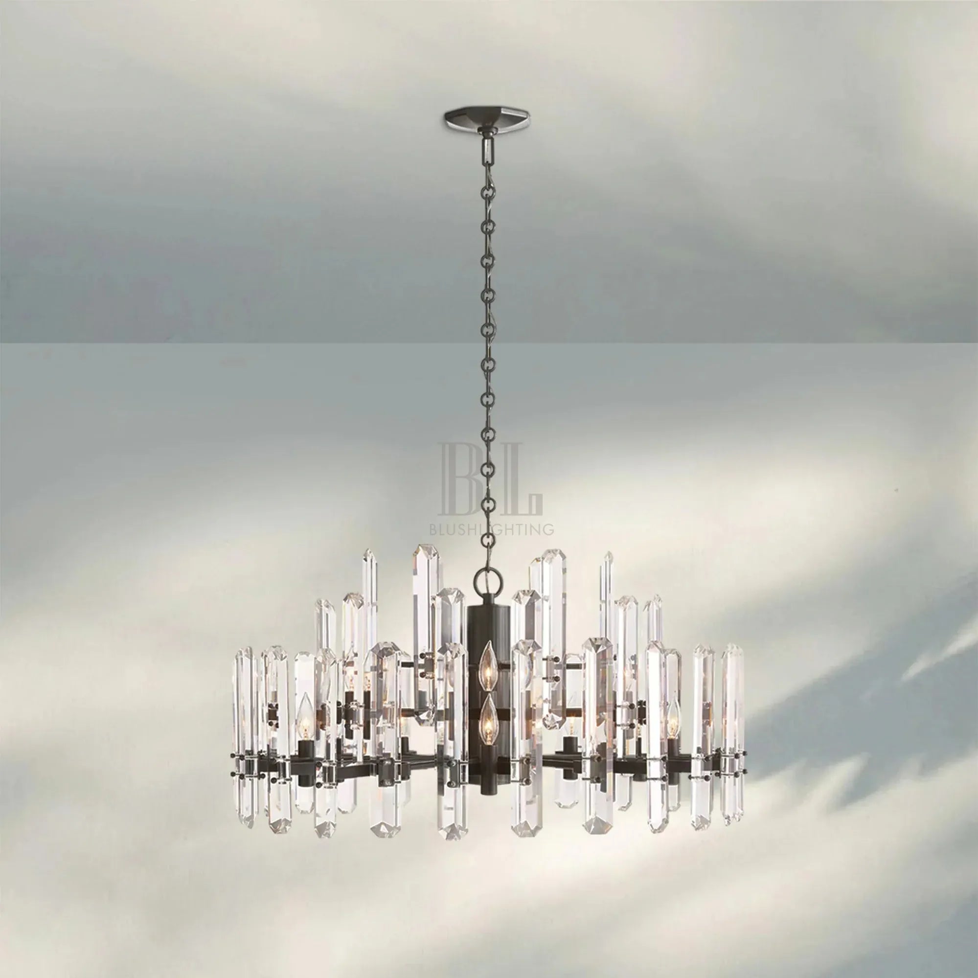 Bonington Crystal Round Chandelier 24'' 36'' 48''-