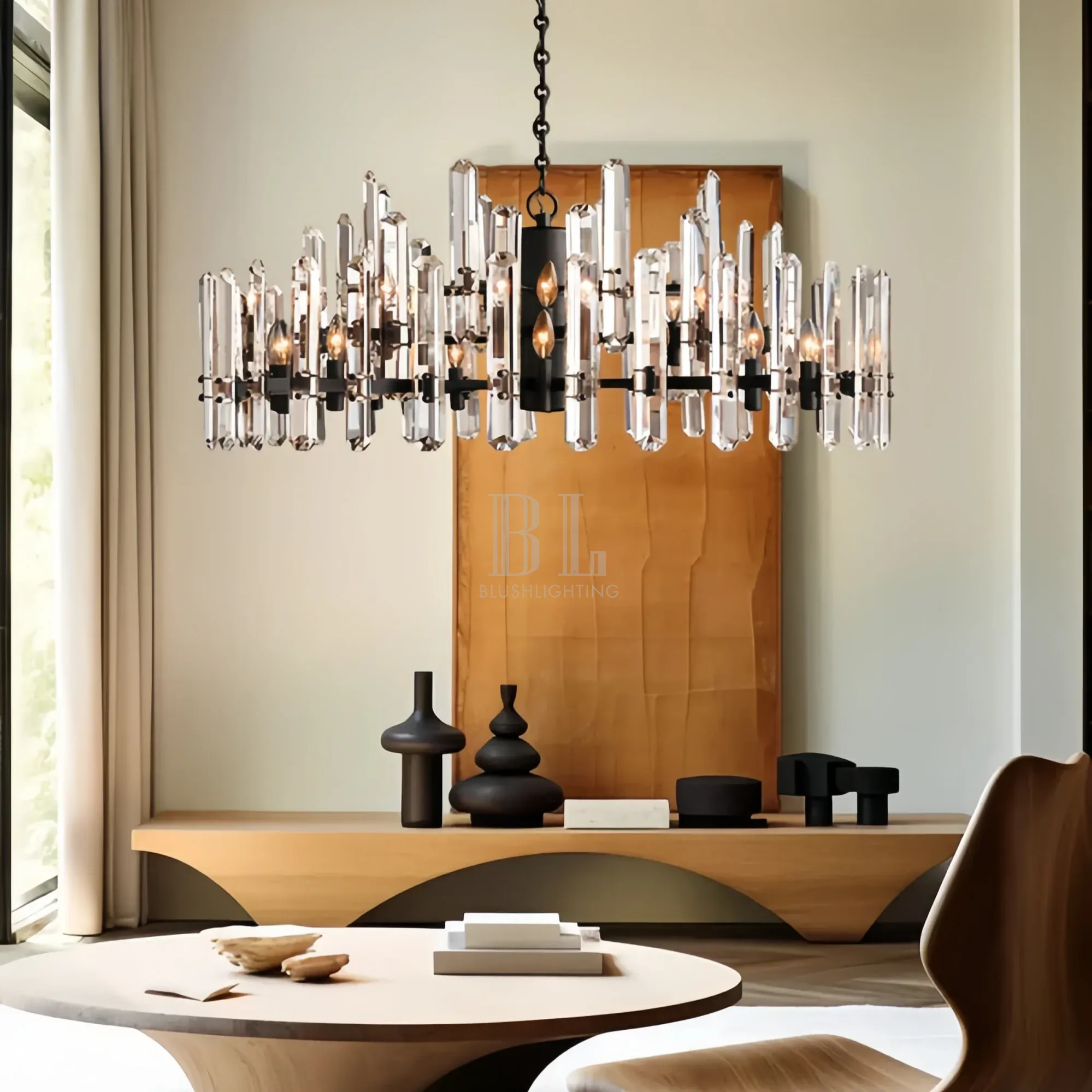 Bonington Crystal Round Chandelier 24'' 36'' 48''-