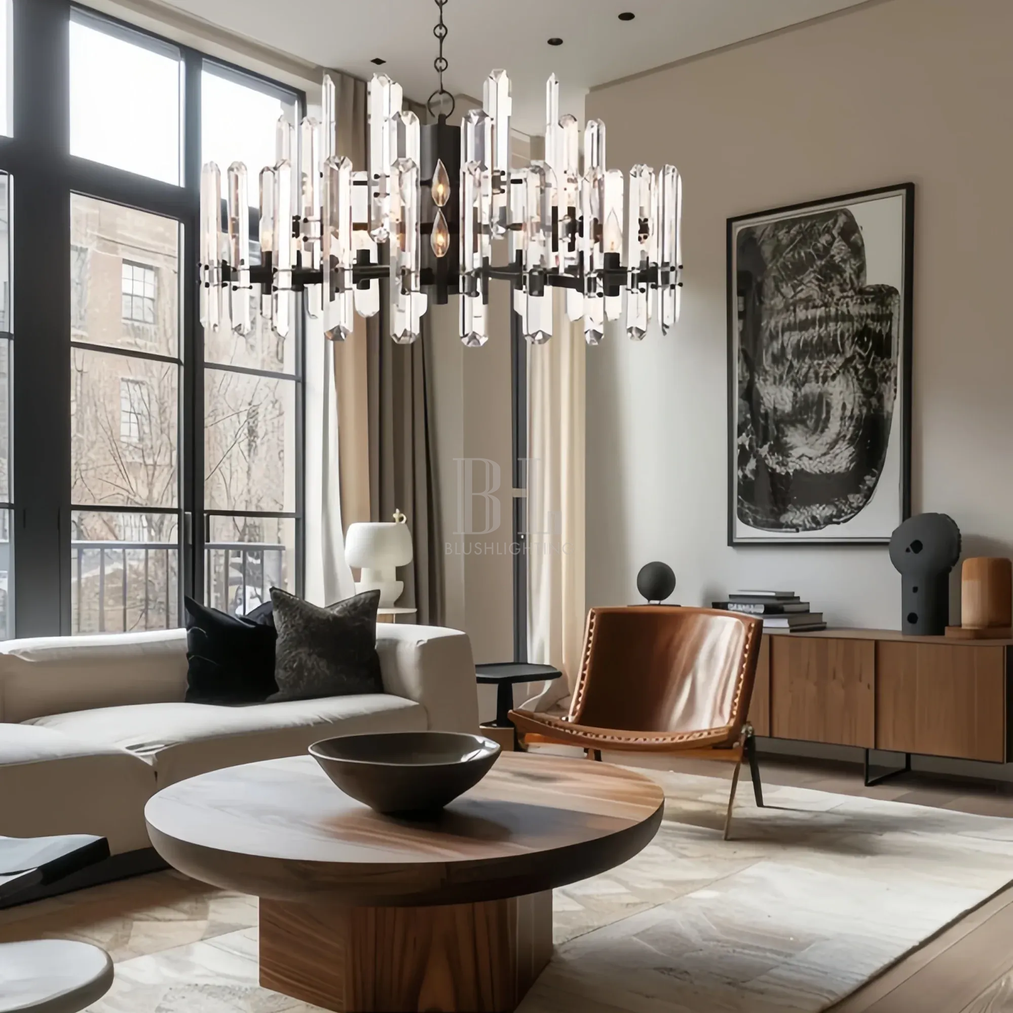 Bonington Crystal Round Chandelier 24'' 36'' 48''-