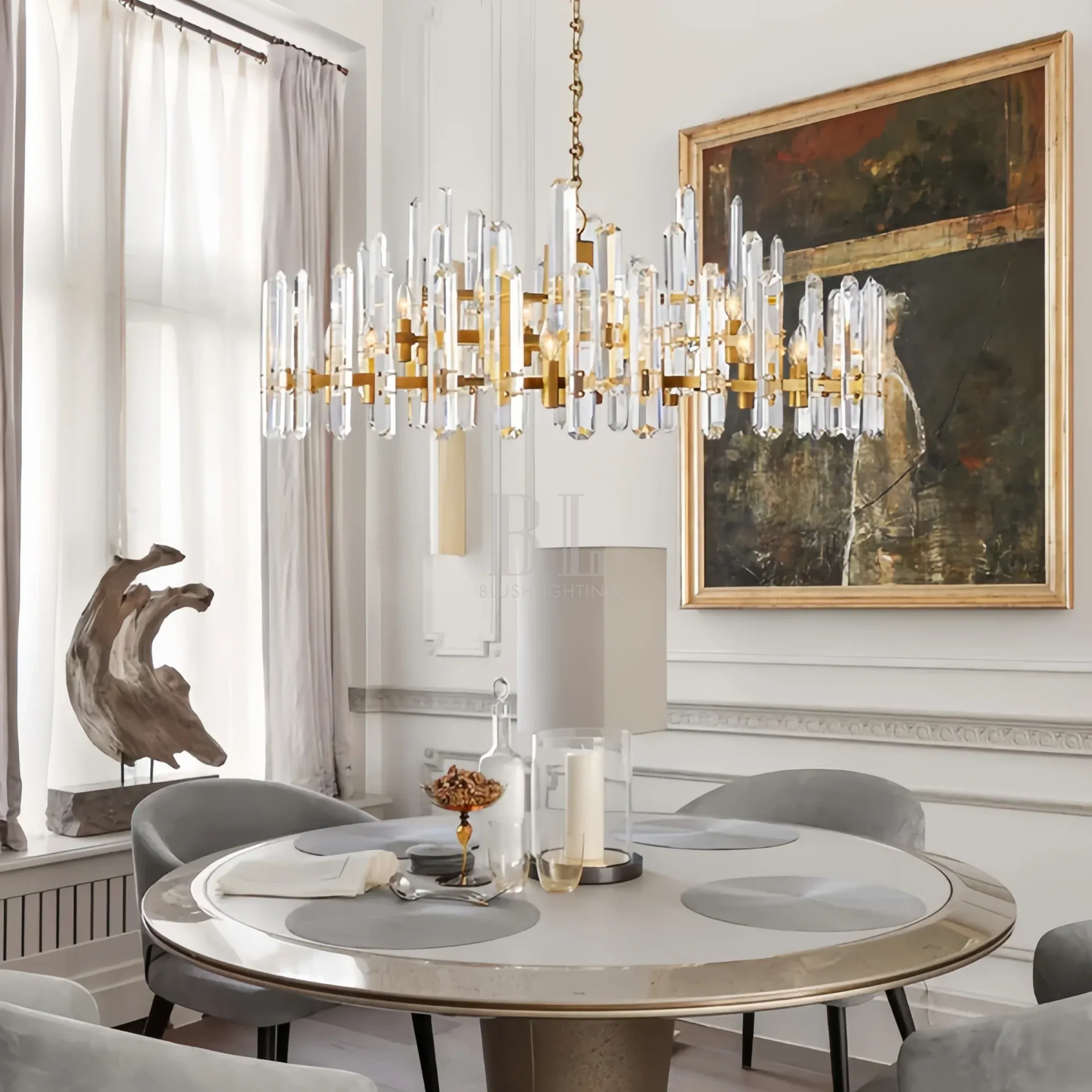 Bonington Crystal Round Chandelier 24'' 36'' 48''-