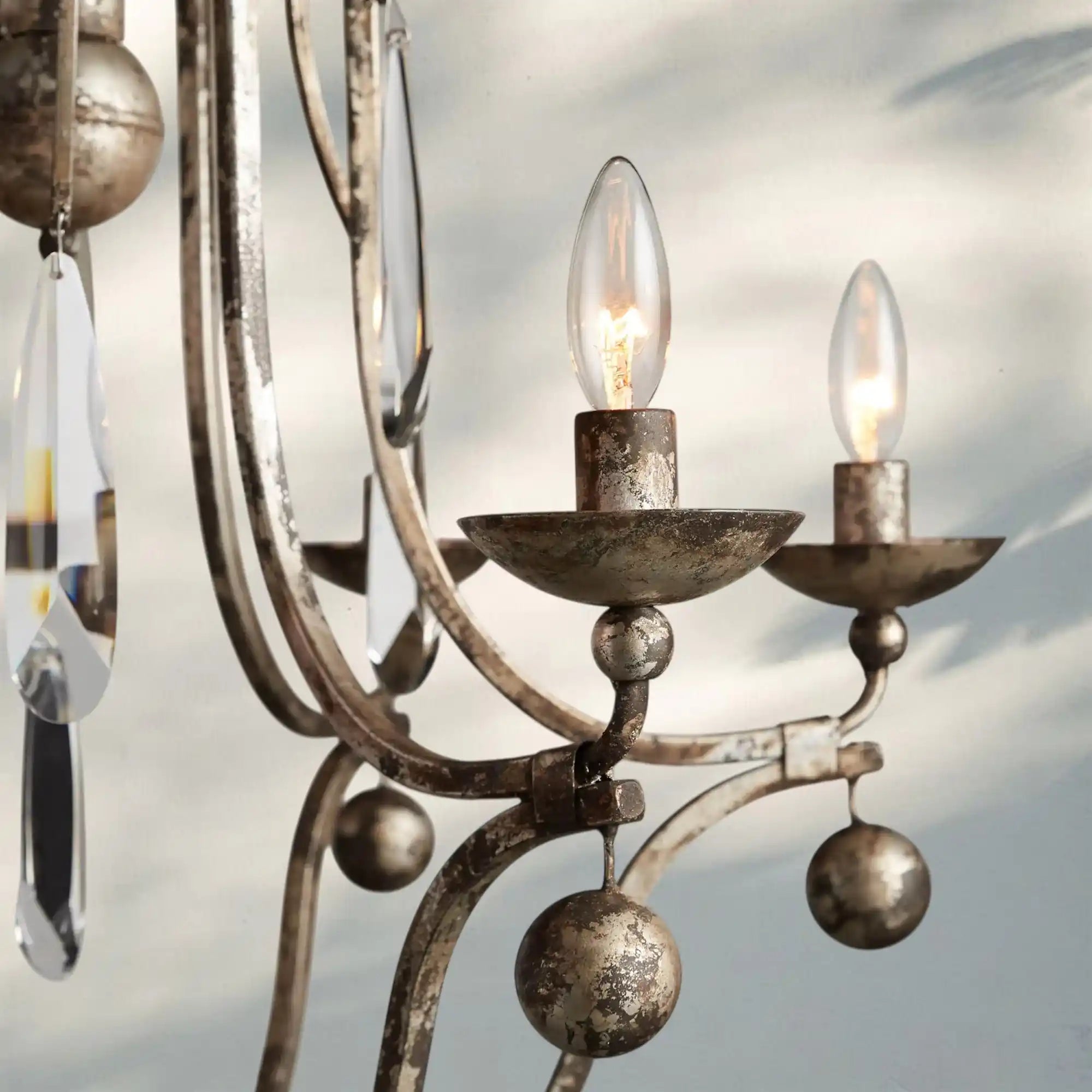 bonita chandelier silver details