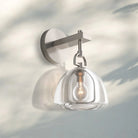 Botany Crystal Dome Wall Sconce-Satin Nickel-