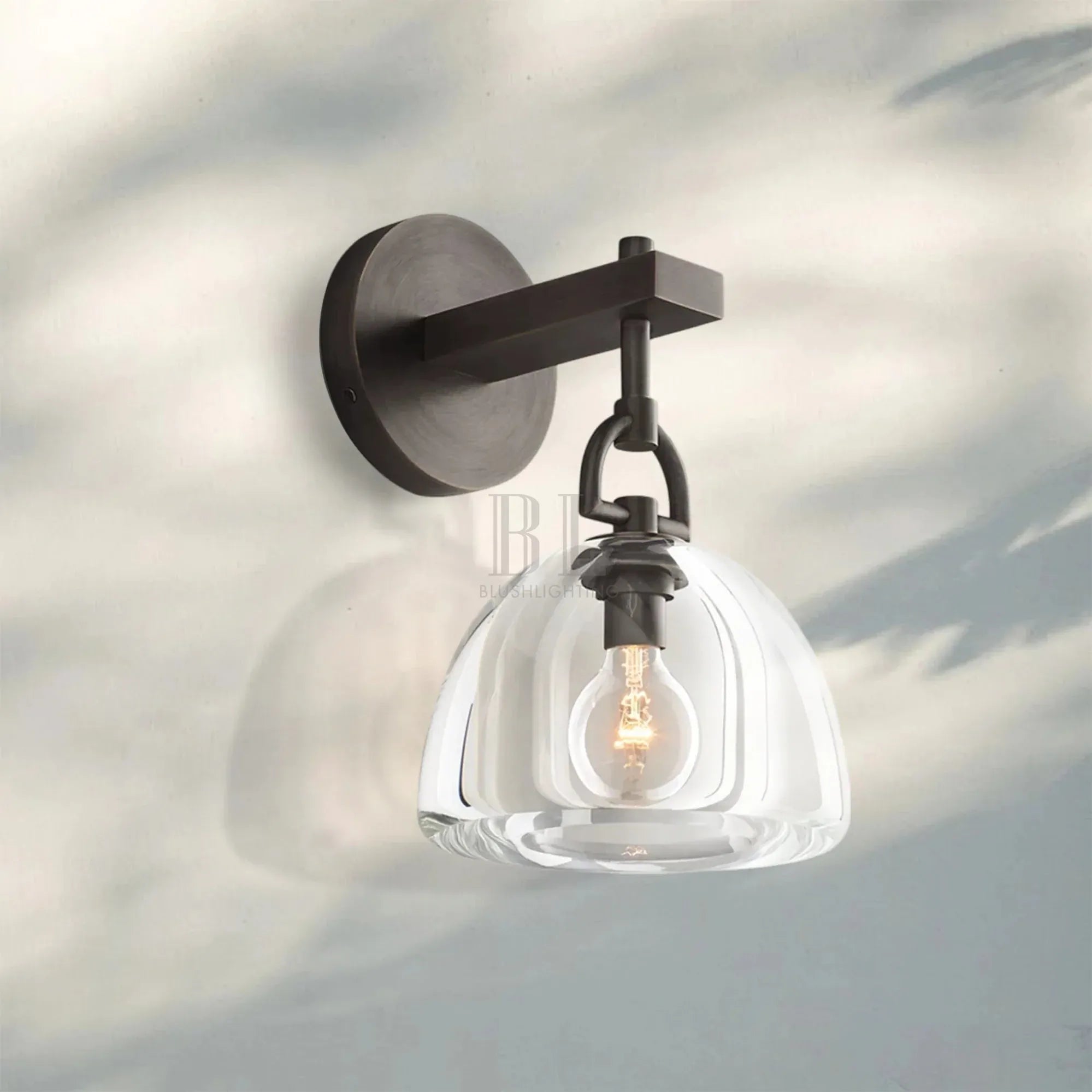 Botany Crystal Dome Wall Sconce-Bronze-