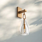 Botany Crystal Flute Wall Sconce-Brass-