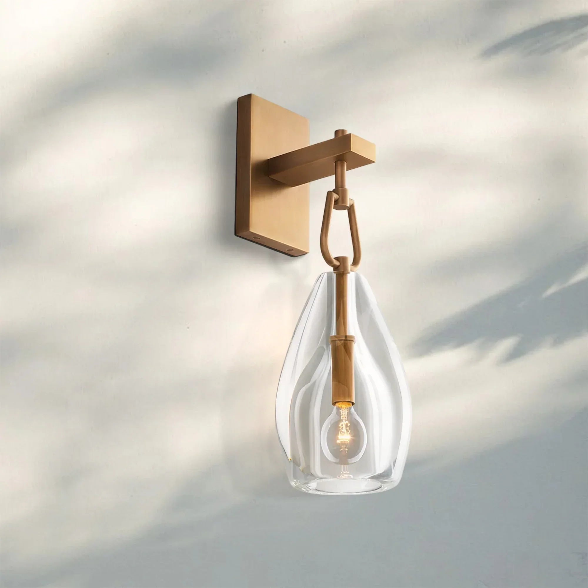 Botany Crystal Flute Wall Sconce-Brass-