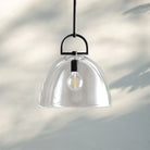 Botany Glass Dome Pendant 10″ 14″ 18″-14''-Matte Black-