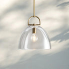 Botany Glass Dome Pendant 10″ 14″ 18″-18''-Lacquered Brass-