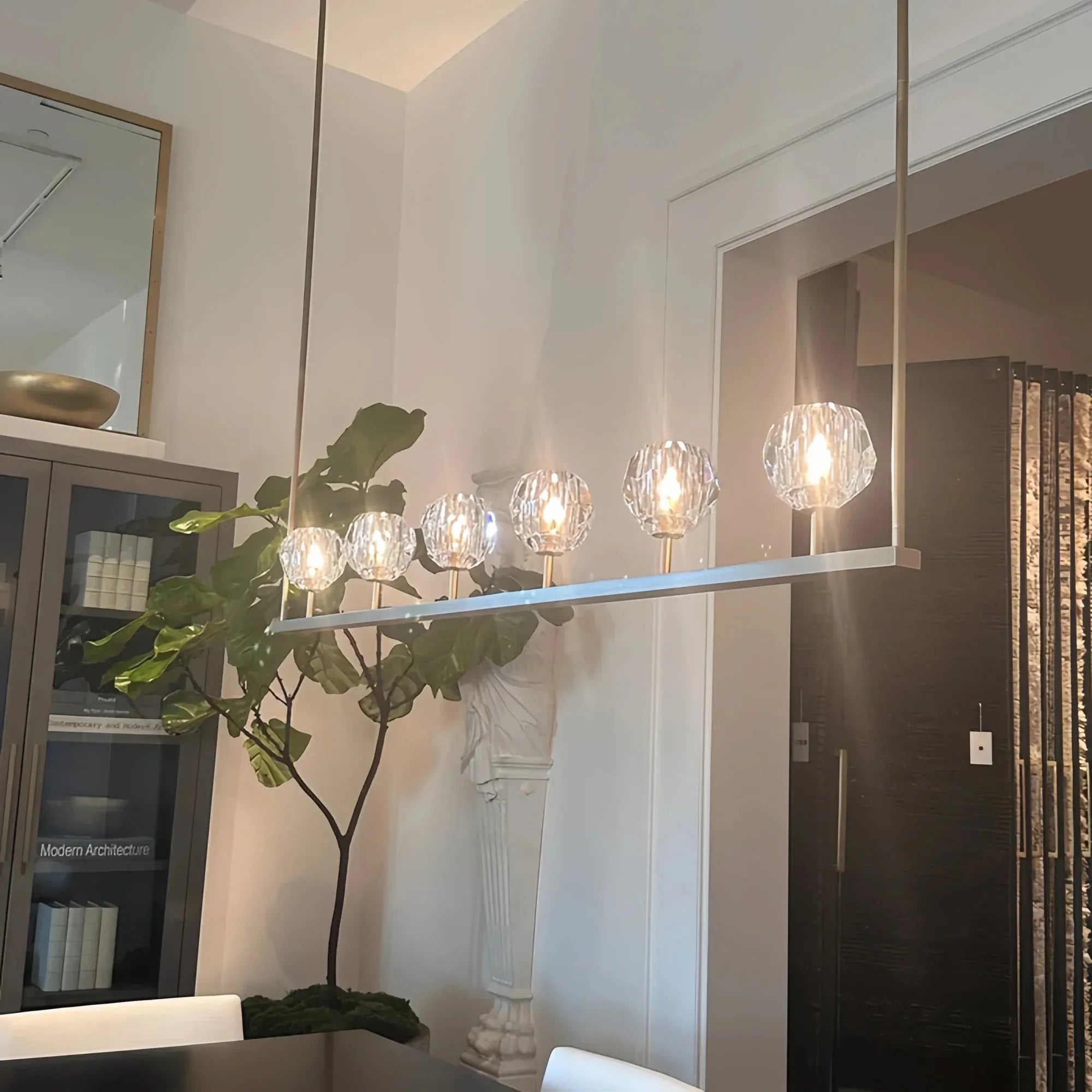 Bouble De Crystal Ball Linear Chandelier 48" 60"-Blushlighting