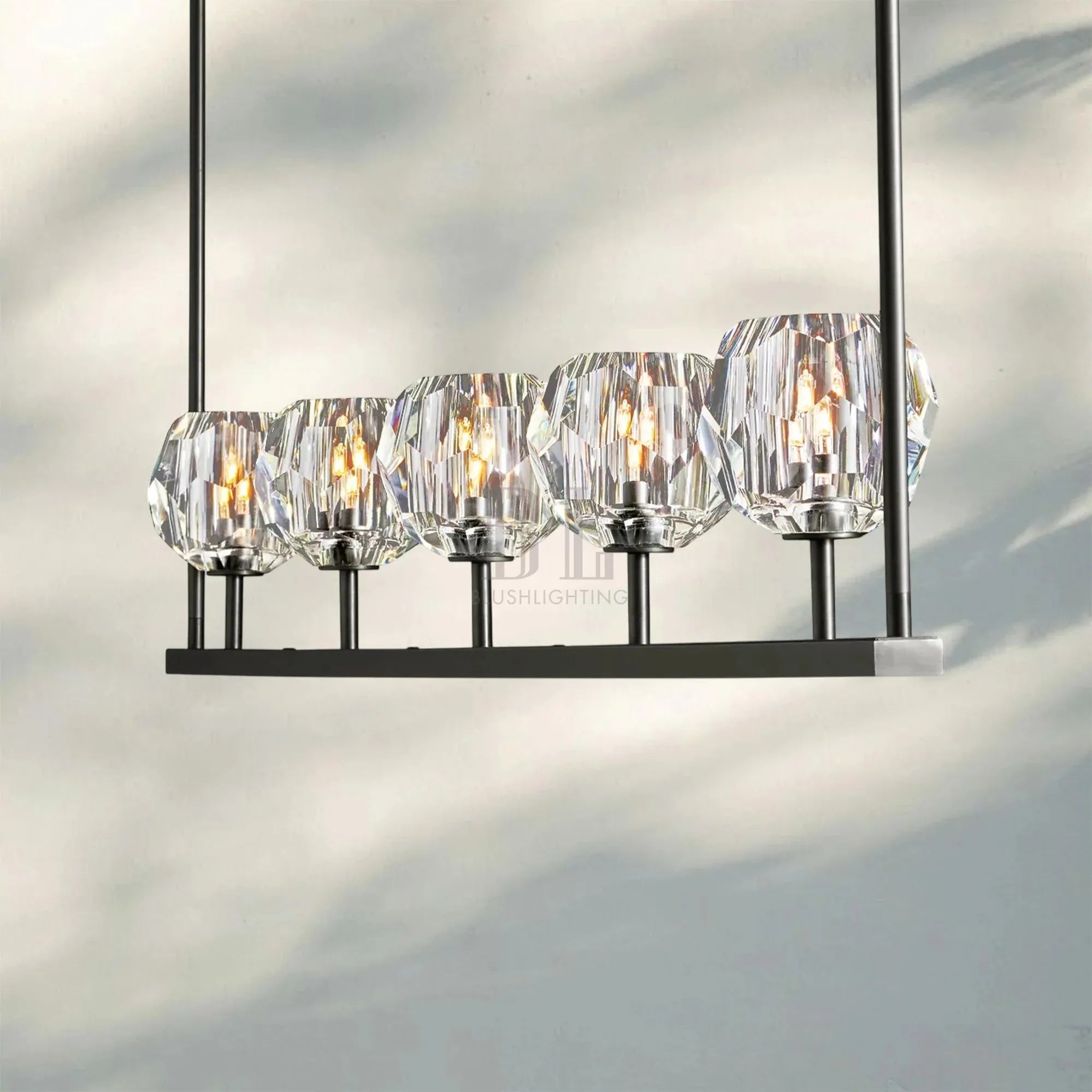 Bouble De Crystal Ball Linear Chandelier 48" 60"-Blushlighting