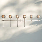 Bouble De Crystal Ball Linear Chandelier 48" 60"-Double Linear: 60'' 12-Light-Smoke-Nickel-Blushlighting