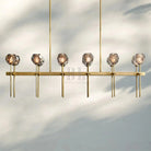 Bouble De Crystal Ball Linear Chandelier 48" 60"-Double Linear: 60'' 12-Light-Smoke-Brass-Blushlighting