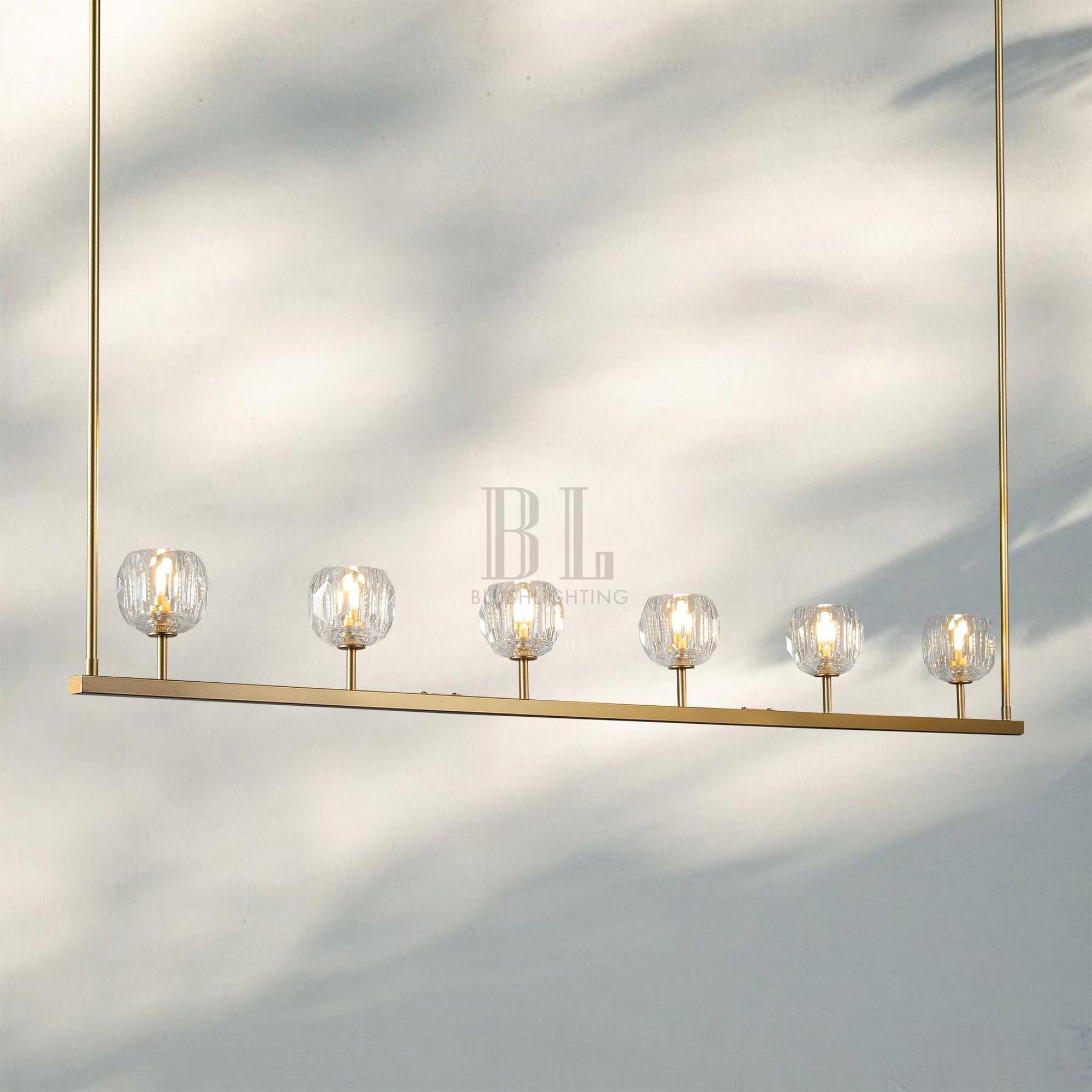 Bouble De Crystal Ball Linear Chandelier 48” 60"-