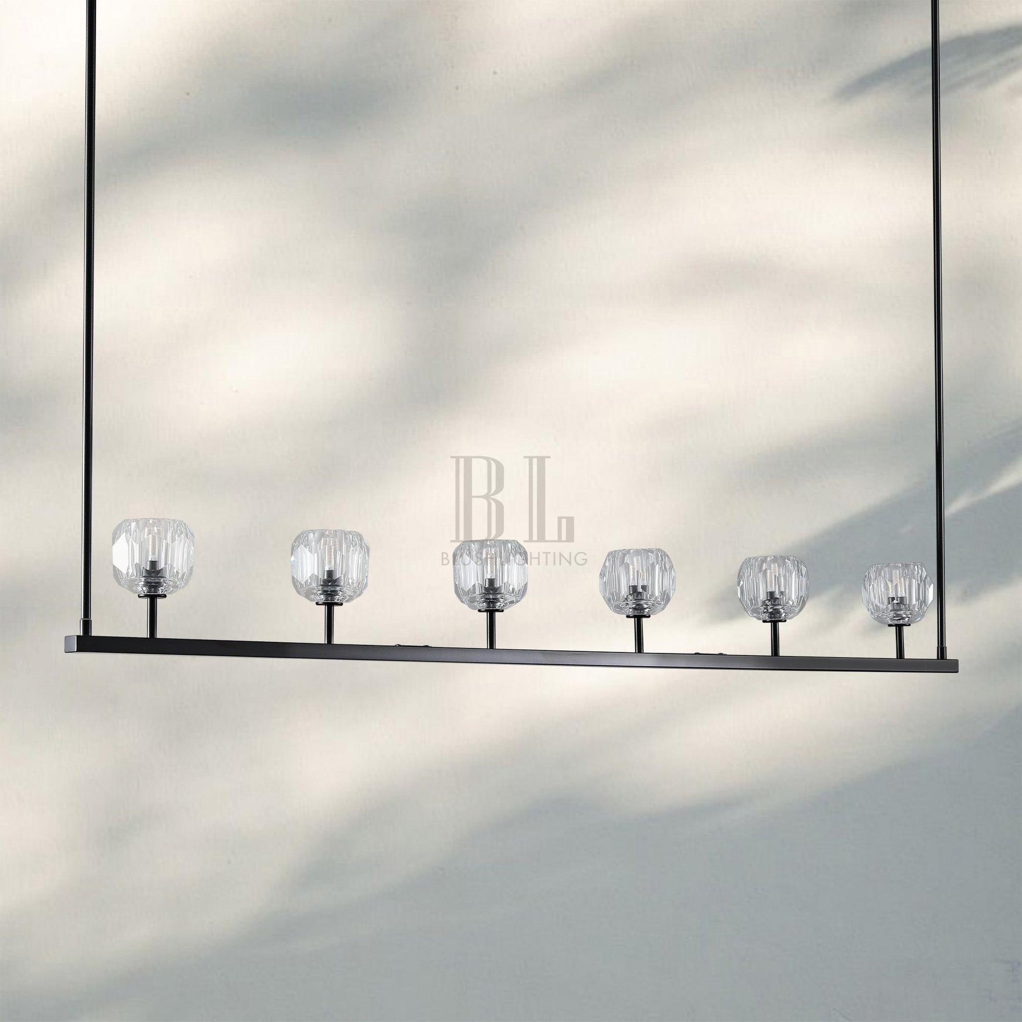 Bouble De Crystal Ball Linear Chandelier 48” 60"-