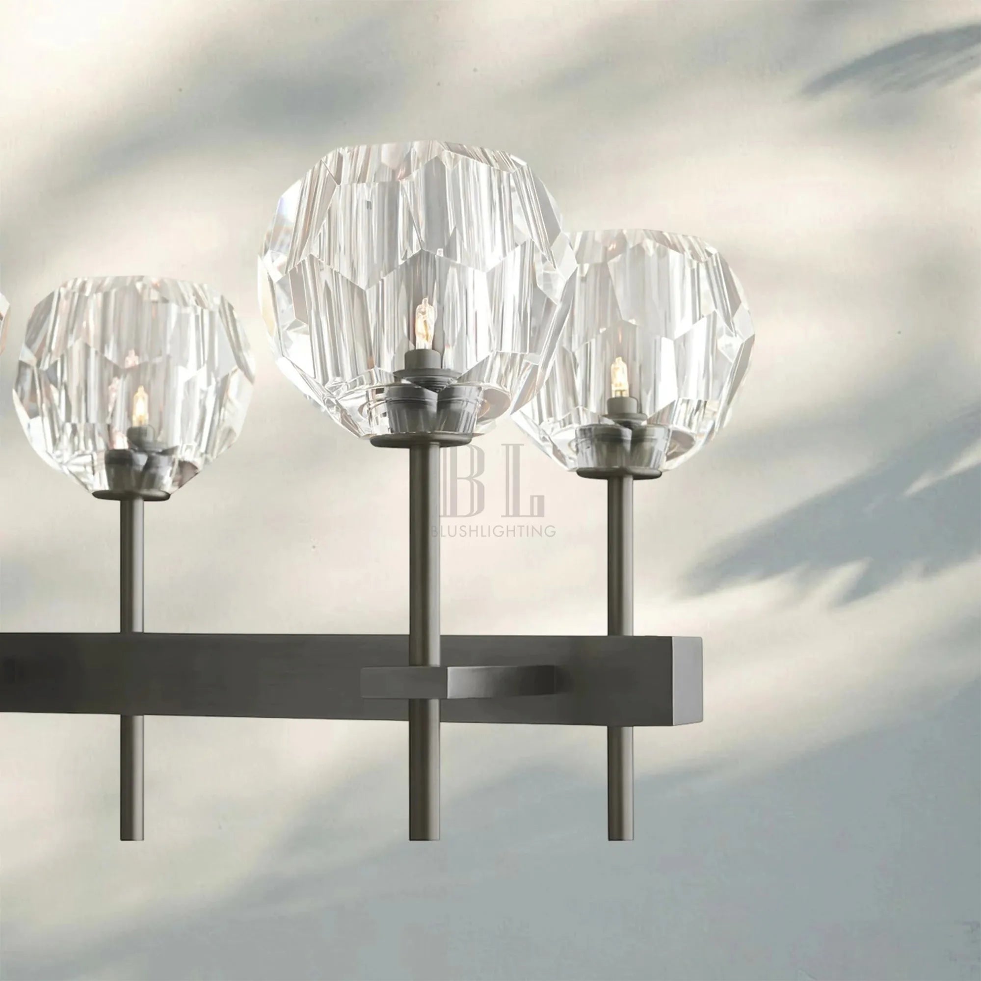 Bouble De Crystal Ball Linear Chandelier 48" 60"-Blushlighting