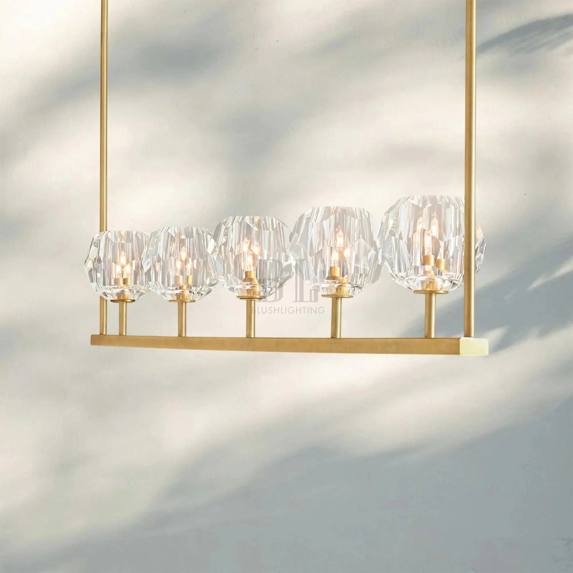 Bouble De Crystal Ball Linear Chandelier 48" 60"-Blushlighting