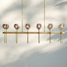 Bouble De Crystal Ball Linear Chandelier 48" 60"-Double Linear: 60'' 12-Light-Smoke-Brass-Blushlighting