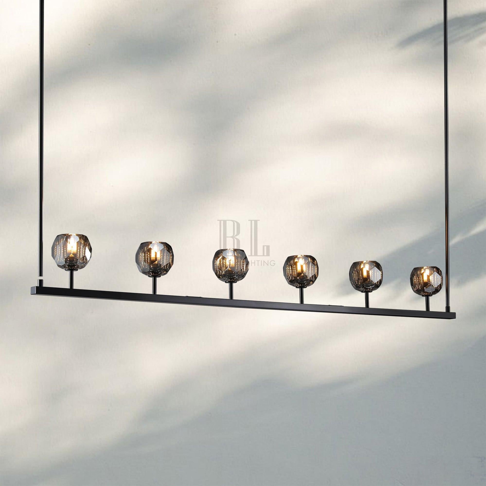 Bouble De Crystal Ball Linear Chandelier 48” 60"-