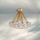 Bouble De Crystal Cluster Flushmount 24''-Brass-Clear-Blushlighting