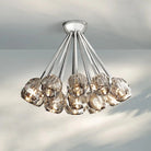 Bouble De Crystal Cluster Flushmount 24''-Nickel-Smoke-Blushlighting