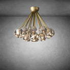 Bouble De Crystal Cluster Flushmount 24''-Brass-Smoke-