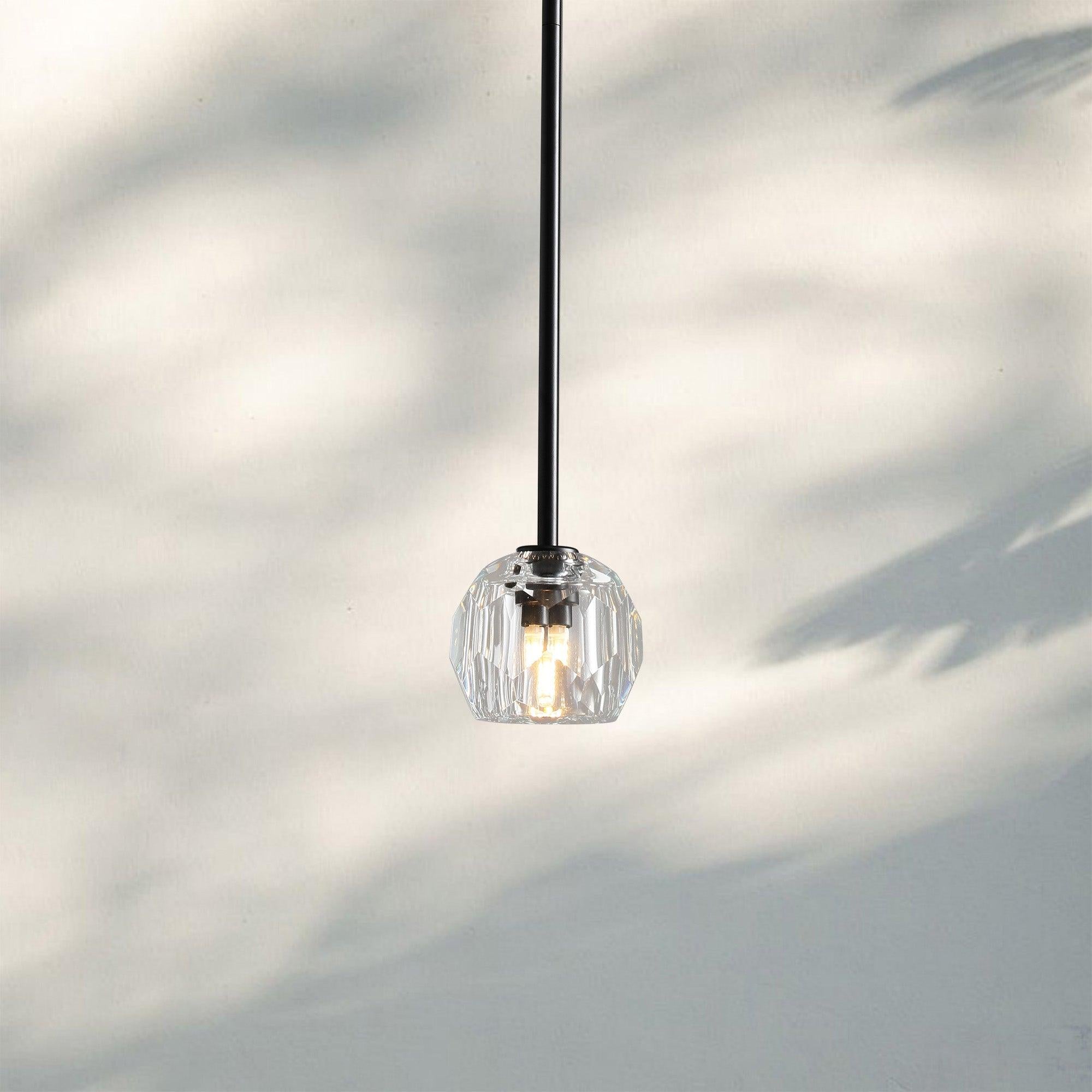 Bouble De Crystal Pendant Light-Black-Clear-Cord