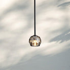Bouble De Crystal Pendant Light-Black-Smoke-Cord