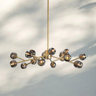 Bouble De Crystal Round Chandelier-Round 36'': 18-Light-Brass-Smoke-Blushlighting