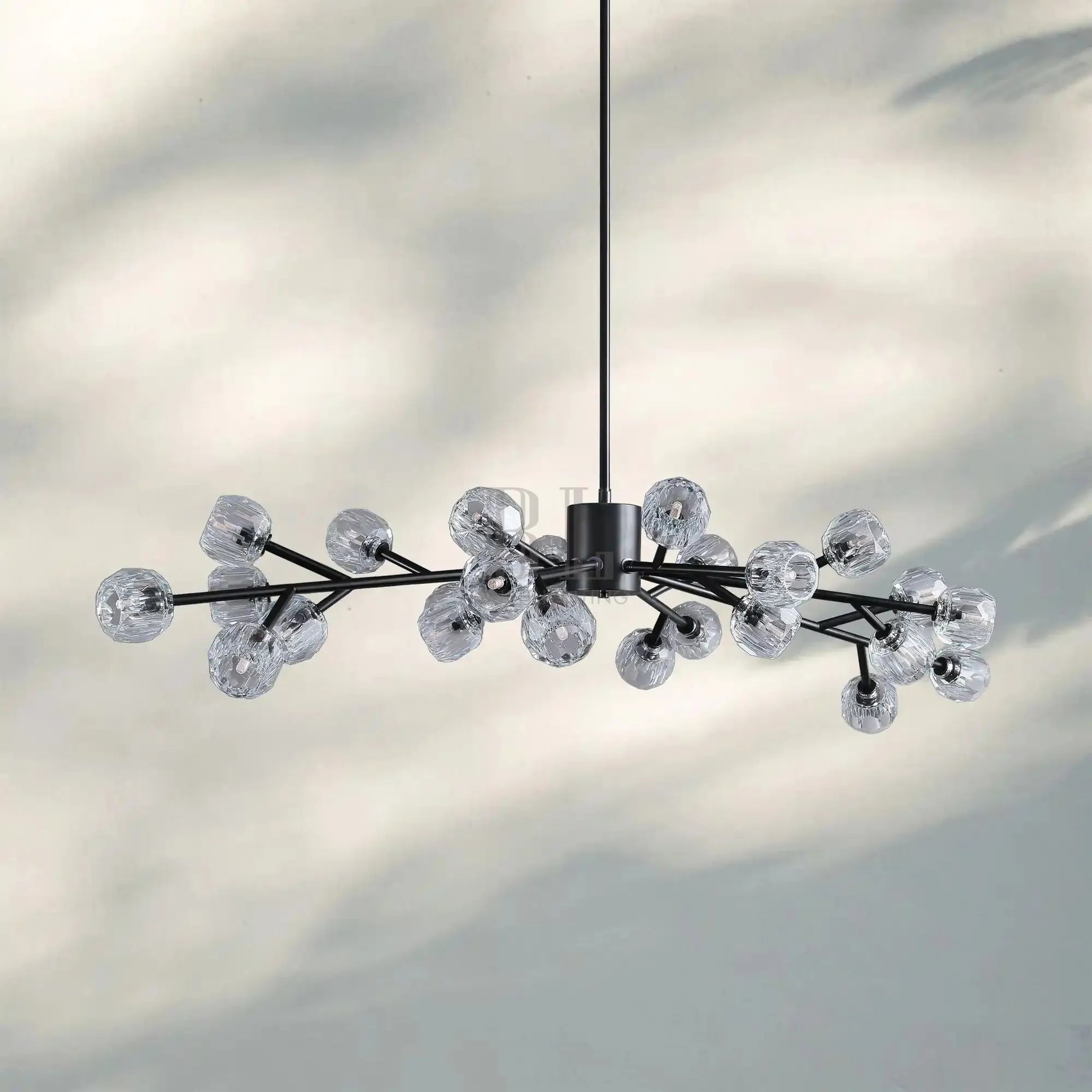 Bouble De Crystal Round Chandelier-Round 48'': 18-Light-Bronze-Clear-Blushlighting