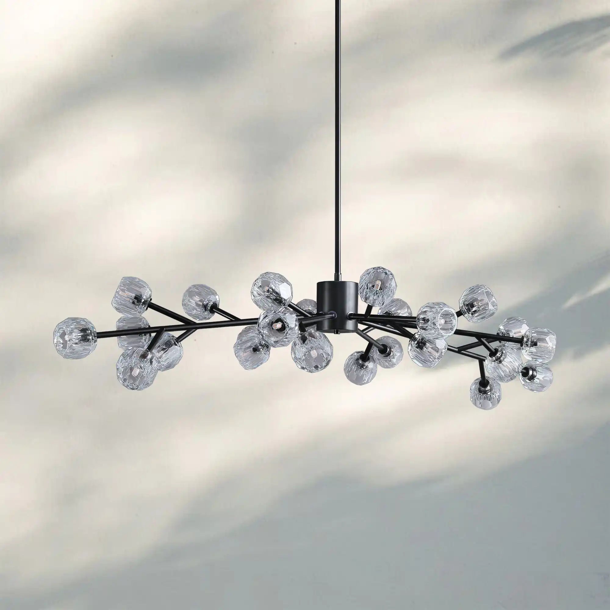 Bouble De Crystal Round Chandelier-Round 48'': 18-Light-Bronze-Clear-Blushlighting
