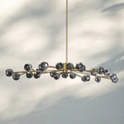 Bouble De Crystal Round Chandelier-Round 60": 18-Light-Brass-Smoke-Blushlighting