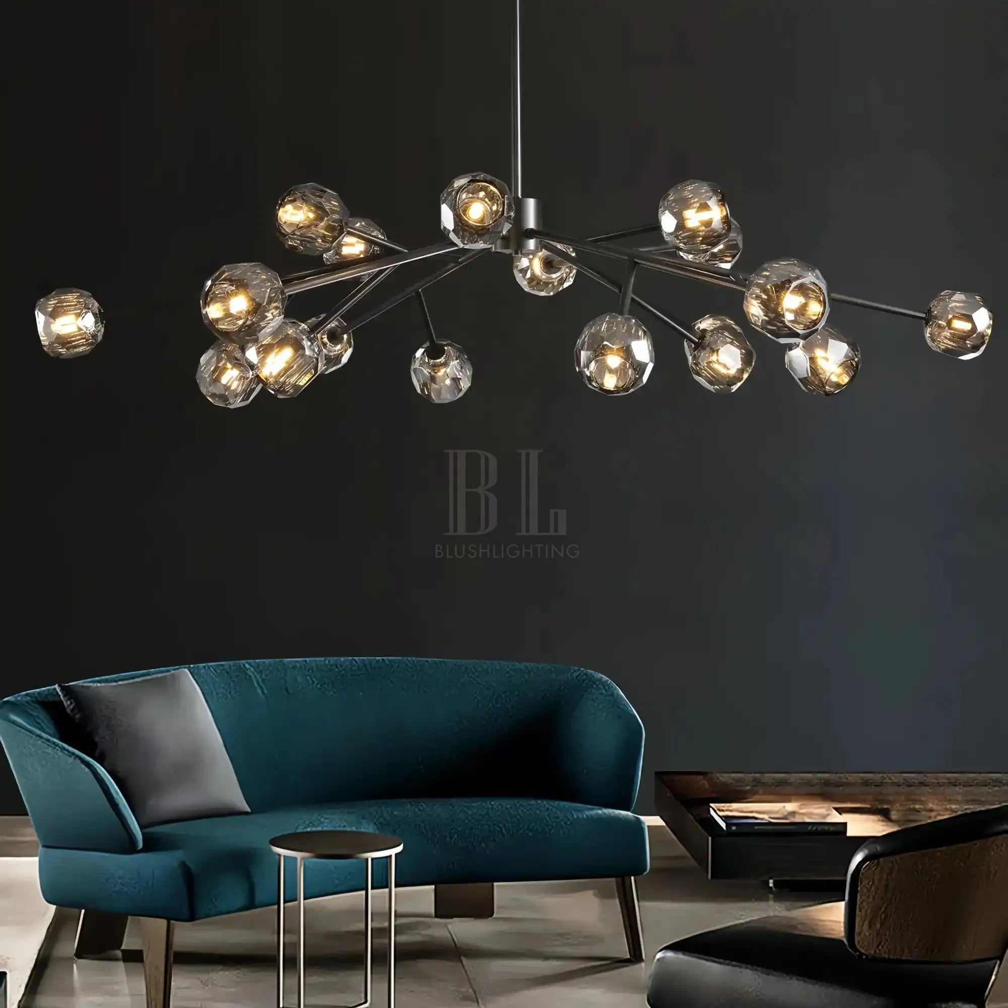 Bouble De Crystal Round Chandelier-Blushlighting