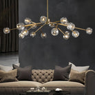Bouble De Crystal Round Chandelier-Round 60": 18-Light-Brass-Clear-Blushlighting