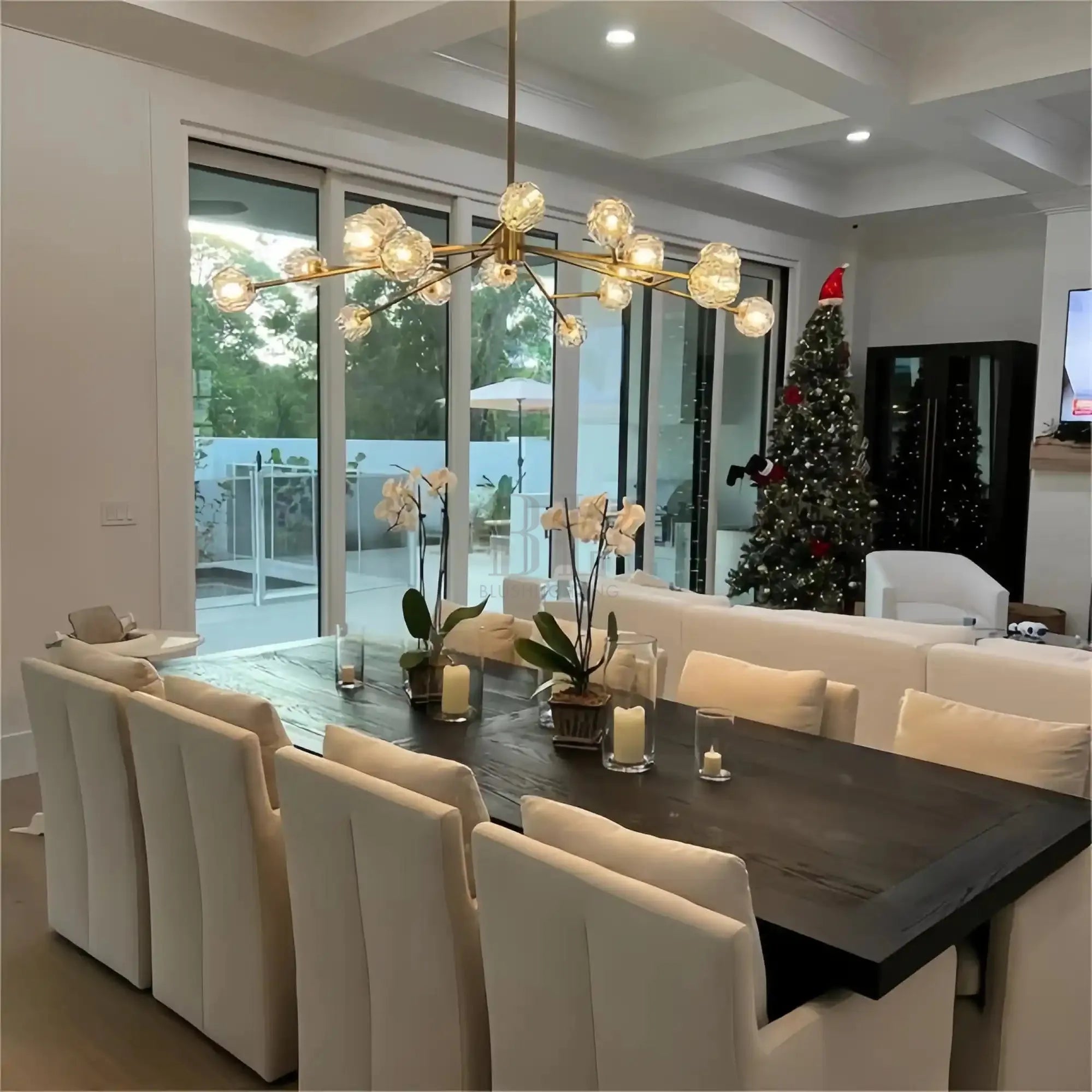 Bouble De Crystal Round Chandelier-Blushlighting