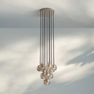 Bouble De Crystal Round Cluster Chandelier-Round: 14'' 10-Light-Smoke-Polished Nickel-Blushlighting