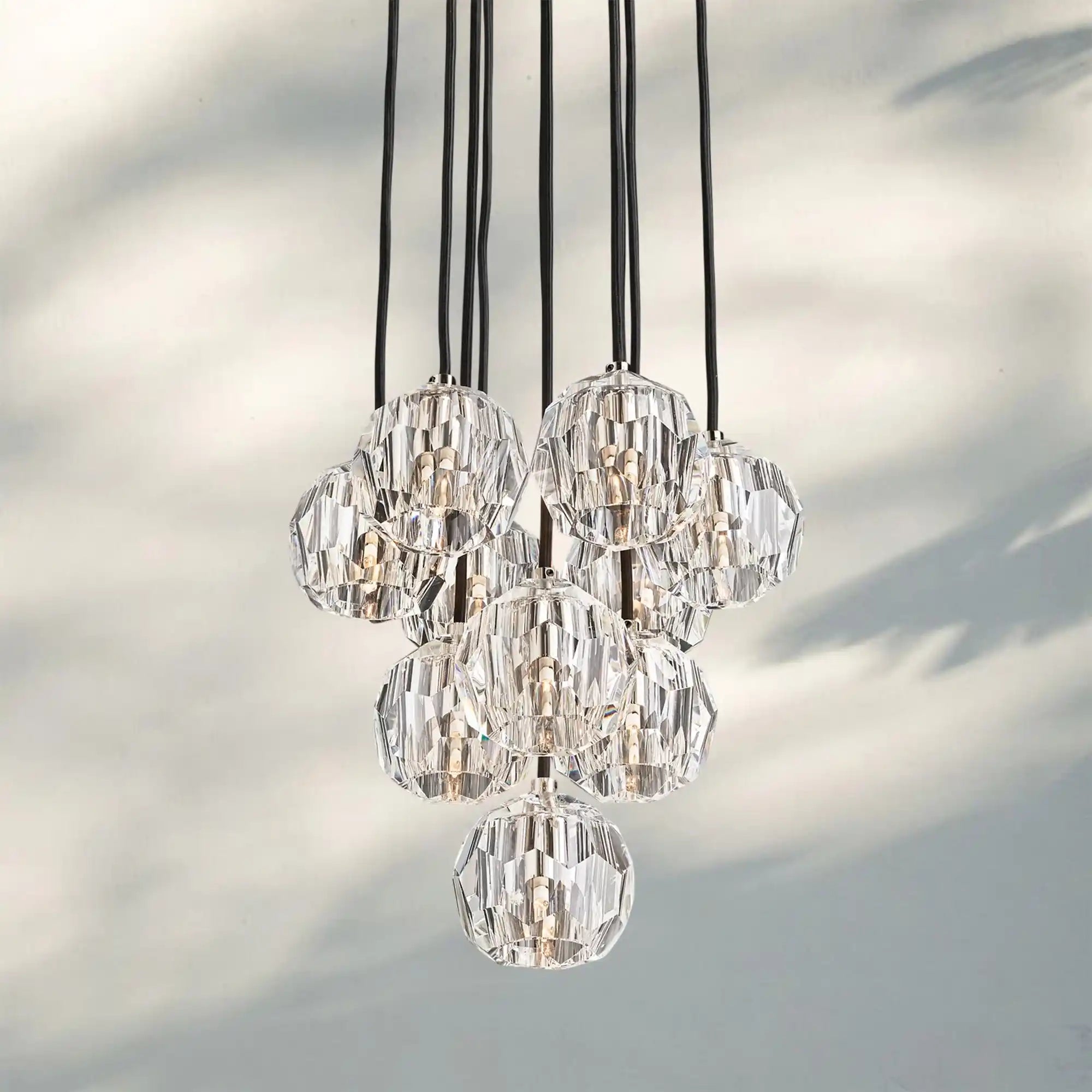Bouble De Crystal Round Cluster Chandelier-Blushlighting