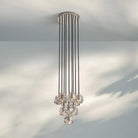 Bouble De Crystal Round Cluster Chandelier-Round: 14'' 10-Light-Clear-Polished Nickel-Blushlighting