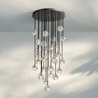 Bouble De Crystal Round Cluster Chandelier-Round: 30'' 30 Light-Clear-Black-Blushlighting
