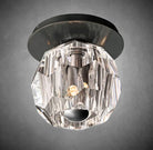 Bouble De Crystal Single Flushmount-Bronze-Clear-