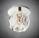 Bouble De Crystal Single Flushmount-Polished Nickel-Clear-