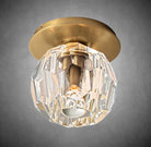 Bouble De Crystal Single Flushmount-Lacquered Burnished Brass-Clear-
