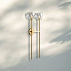 Bouble de Crystal Wall Sconce-Double Grand Wall Sconce-Lacquered Burnished Brass-Clear-Blushlighting