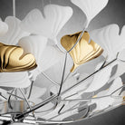 Branch Chandelier White Ceramic Ginkgo Leaf Chandeliers - D39.3inSilverBlushlighting